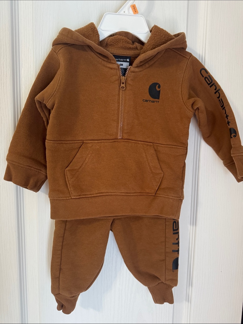 Carhartt Baby 6M Brown Hoodie Jogger 2 Piece Sweatshirt Set